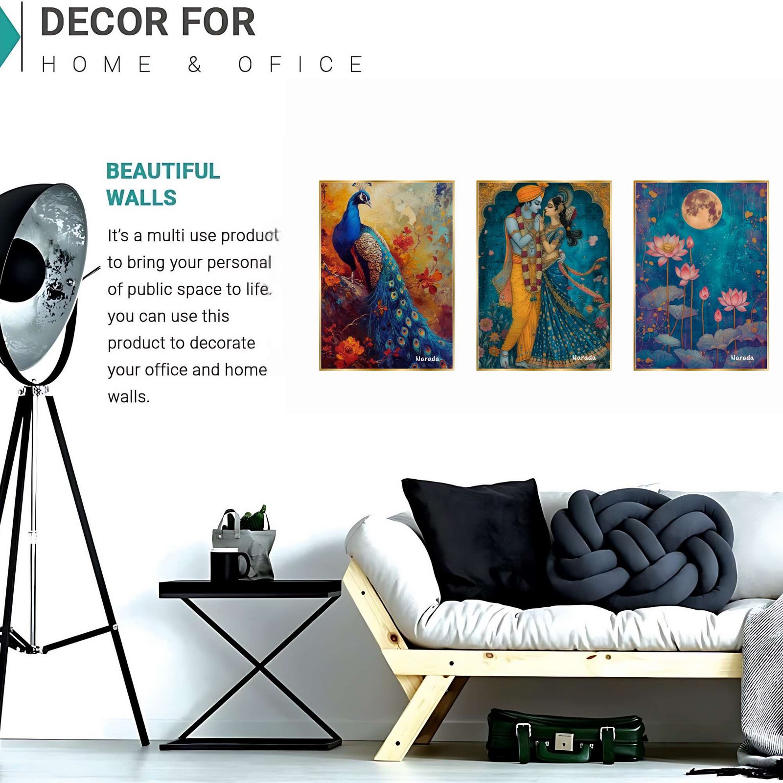Set of Three Wall Paintings for Wall Dacoration Golden Framed Wall Paintings for Living Room & Bedroom Wall Art for Home Decoration & Office Wall Dรฉcor (18x12 inch CH-GD3-12) - Image 4